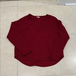 Blu Pepper Maroon V-Notch Pullover Sweater